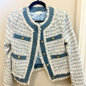Vici Blue and Cream Tweed Jacket